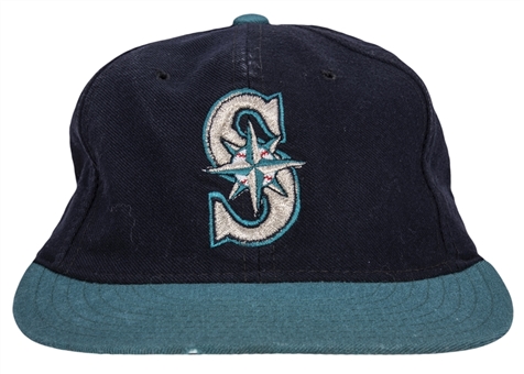 1995 Circa Ken Griffey Jr. Game Used & Signed Seattle Mariners Hat (J.T. Sports & Beckett)